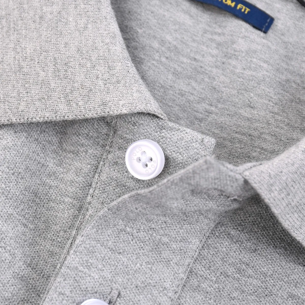 P160 2650#RL Ralph Lauren pony lapel long-sleeved polo shirt Color: Black White Gray Royal Blue Size: M-XXL Fabric: 230g stretch piqué cotton